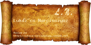 Lukács Narcisszusz névjegykártya